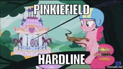 Size: 1000x564 | Tagged: battlefield hardline, crossbow, derpibooru import, image macro, meme, pinkie pie, safe, screencap, text, the one where pinkie pie knows, video game