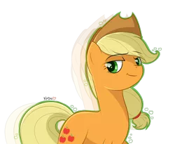 Size: 950x780 | Tagged: safe, artist:kodabomb, derpibooru import, applejack, earth pony, pony, female, looking at you, mare, simple background, smug, solo, transparent background