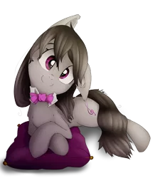 Size: 1800x2000 | Tagged: safe, artist:franticlava, derpibooru import, octavia melody, earth pony, pony, backwards cutie mark, cute, female, fluffy, head tilt, lying, mare, side, simple background, solo, tavibetes, transparent background