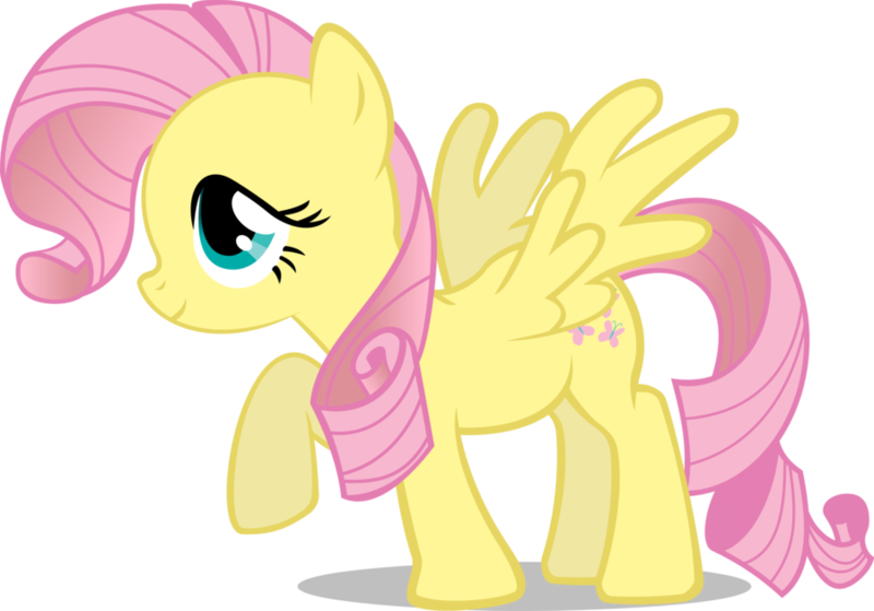 Size: 900x629 | Tagged: safe, artist:drewdini, derpibooru import, fluttershy, pegasus, pony, alternate hairstyle, female, mane swap, mare, raised hoof, simple background, solo, spread wings, transparent background, wings