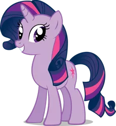 Size: 857x933 | Tagged: safe, artist:drewdini, derpibooru import, twilight sparkle, pony, unicorn, alternate hairstyle, female, mane swap, mare, simple background, smiling, solo, transparent background, unicorn twilight