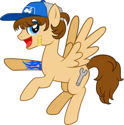 Size: 1000x1008 | Tagged: artist:creytor, bandage, cap, derpibooru import, ellis, hat, left 4 dead, left 4 dead 2, ponified, safe, tattoo