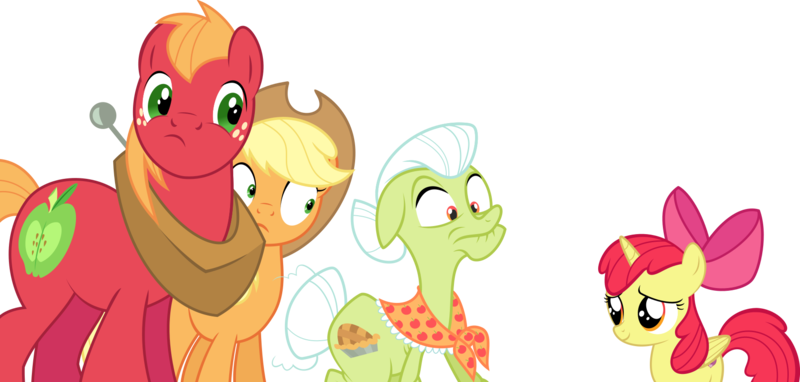 Size: 1780x850 | Tagged: safe, artist:tizerfiction, derpibooru import, apple bloom, applejack, big macintosh, granny smith, alicorn, pony, crusaders of the lost mark, bloomicorn, cutie mark, simple background, the cmc's cutie marks, transparent background, vector