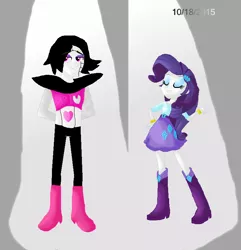 Size: 774x802 | Tagged: safe, artist:mojo1985, artist:selenaede, derpibooru import, rarity, equestria girls, crossover, equestria girls-ified, mettaton, mettaton ex, undertale