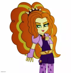 Size: 1664x1728 | Tagged: safe, artist:cbear624, derpibooru import, adagio dazzle, equestria girls, rainbow rocks, amulet, clothes, fingerless gloves, gloves, glowing eyes, looking at you, necklace, open mouth, signature, simple background, singing, solo, spikes, under our spell, white background