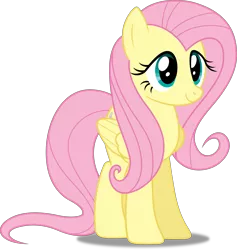 Size: 3797x4000 | Tagged: safe, artist:dashiesparkle, artist:hawk9mm, derpibooru import, fluttershy, pegasus, pony, the one where pinkie pie knows, .svg available, absurd resolution, cute, female, mare, ponyscape, shyabetes, simple background, smiling, solo, transparent background, vector