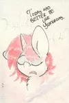 Size: 686x1018 | Tagged: safe, artist:slightlyshade, derpibooru import, cayenne, pony, unicorn, solo, traditional art