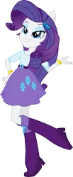 Size: 2677x6500 | Tagged: safe, artist:theshadowstone, derpibooru import, rarity, equestria girls, absurd resolution, bedroom eyes, boots, clothes, crossed legs, eared humanization, humanized, inkscape, ponied up, pony ears, raised leg, simple background, skirt, solo, transparent background, vector, wristband