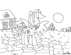 Size: 1016x786 | Tagged: artist:dragonboi471, derpibooru import, monochrome, rainbow dash, safe, solo