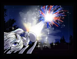 Size: 1179x911 | Tagged: safe, artist:great-5, derpibooru import, oc, oc:stargazer, unofficial characters only, pony, unicorn, 4th of july, face down ass up, fart, female, fireworks, lightmare, mare, murica, patriotic, united states, wip