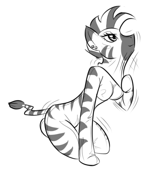 Size: 599x674 | Tagged: questionable, artist:fighting-wolf-fist, derpibooru import, anthro, semi-anthro, zebra, bondage, clopfic in description, disguise, encasement, female, latex, latex suit, mask, masking, monochrome, ponysuit, rubber, rule 63, solo, solo female, story included, transformation, transgender transformation