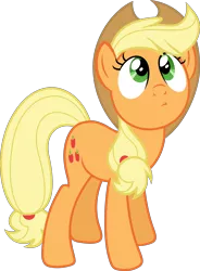 Size: 8369x11382 | Tagged: safe, artist:reginault, derpibooru import, applejack, earth pony, pony, the one where pinkie pie knows, .svg available, absurd resolution, looking up, simple background, solo, transparent background, vector