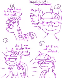 Size: 1280x1611 | Tagged: safe, artist:adorkabletwilightandfriends, derpibooru import, twilight sparkle, twilight sparkle (alicorn), alicorn, pony, comic:adorkable twilight and friends, adorkable twilight, comic, confidence, female, lineart, mare, self confidence, slice of life