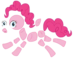 Size: 8700x7000 | Tagged: absurd resolution, artist:tardifice, derpibooru import, disintegration, modular, pinkie pie, pinkie pieces, safe, simple background, solo, the one where pinkie pie knows, transparent background, vector, wat