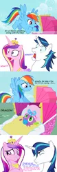 Size: 1000x3001 | Tagged: angry, artist:tardifice, artist:titanium-pony, artist:xebck, baby, derpibooru import, female, implied foalcon, implied sex, infidelity, love triangle, male, not the father, princess cadance, princess cheatdance, rainbow dash, safe, screencap, screencap comic, shining armor, shipping, spike, spikedance, straight, stroller, the mysterious mare do well, the one where pinkie pie knows, you are not the father