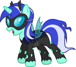 Size: 2915x2582 | Tagged: artist:timelordomega, changeling, changeling costume, clothes, costume, derpibooru import, fangs, lyra heartstrings, mask, nightmare night, safe, scare master, simple background, solo, transparent background, vector