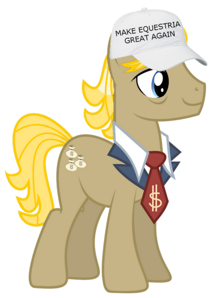 Size: 500x671 | Tagged: cap, derpibooru import, donald trump, edit, filthy rich, hat, make america great again, make equestria great again, safe, simple background, transparent background, vector