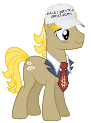 Size: 500x671 | Tagged: cap, derpibooru import, donald trump, edit, filthy rich, hat, make america great again, make equestria great again, safe, simple background, transparent background, vector