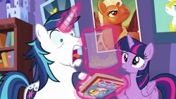 Size: 1280x720 | Tagged: safe, derpibooru import, screencap, shining armor, twilight sparkle, twilight sparkle (alicorn), alicorn, pony, the one where pinkie pie knows, archie andrews, ash, brother and sister, cute, faic, female, frown, horrified, horse noises, jughead jones, magic, male, mare, open mouth, screaming, shocked, siblings, smash fortune, telekinesis, this is why we can't have nice things, tongue out, twiabetes, wide eyes