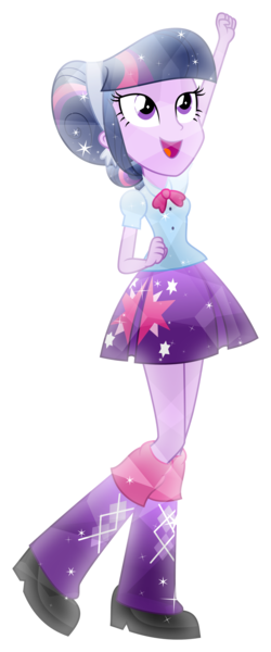 Size: 2081x5000 | Tagged: safe, artist:meteor-spark, derpibooru import, twilight sparkle, twilight sparkle (alicorn), equestria girls, rainbow rocks, .svg available, absurd resolution, alternate hairstyle, boots, bowtie, clothes, crystallized, fist, headband, high heel boots, inkscape, open mouth, pleated skirt, raised leg, simple background, skirt, socks, solo, sparkles, transparent background, vector