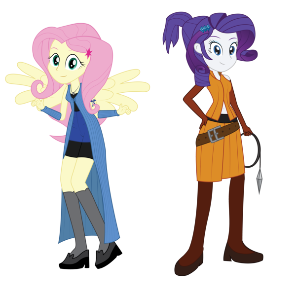 Size: 5000x5000 | Tagged: safe, artist:amante56, derpibooru import, fluttershy, rarity, equestria girls, absurd resolution, crossover, final fantasy, final fantasy viii, humanized, quistis trepe, rinoa heartilly