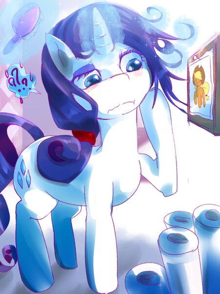 Size: 900x1200 | Tagged: applejack, artist:suzumaru, derpibooru import, rarity, safe, solo