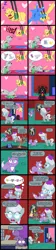 Size: 2000x8953 | Tagged: safe, artist:magerblutooth, derpibooru import, diamond tiara, discord, silver spoon, oc, oc:dazzle, oc:iggy, oc:il, oc:imperius, oc:peal, cat, dog, iguana, imp, pony, comic:diamond and dazzle, candle, circling stars, comic, magic, night, pet, picture, tail wag, transformation, trap (device), trash can, virtual reality