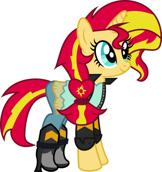 Size: 8105x8573 | Tagged: safe, artist:8-notes, derpibooru import, sunset shimmer, pony, unicorn, equestria girls, .svg available, absurd resolution, alternate hairstyle, boots, clothes, equestria girls outfit, leather jacket, ponyscape, simple background, solo, transparent background, vector