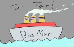 Size: 591x378 | Tagged: safe, artist:liracrown, derpibooru import, all aboard, big macintosh, marble pie, hearthbreakers, female, literal shipping, male, marblemac, no pony, ship, shipping, straight