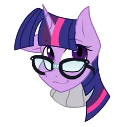 Size: 502x498 | Tagged: safe, artist:lil miss jay, artist:skullman777, derpibooru import, edit, twilight sparkle, clothes, color, glasses, looking at you, solo, sweater