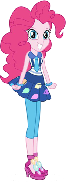 Size: 219x604 | Tagged: safe, derpibooru import, official, pinkie pie, equestria girls, friendship games, clothes, high heels, looking at you, necktie, school spirit, simple background, smiling, solo, transparent background, vector, wristband