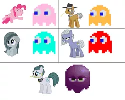 Size: 2544x2032 | Tagged: blinky, cloudy quartz, clyde, derpibooru import, igneous rock pie, inky, limestone pie, marble pie, pac-man, pie family, pie sisters, pinkie pie, pinky, pun, quartzrock, safe, siblings, sisters, sue