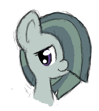 Size: 203x229 | Tagged: safe, artist:lockheart, derpibooru import, marble pie, earth pony, pony, hearthbreakers, bust, cute, female, flockmod, hair over one eye, mare, portrait, simple background, solo, transparent background