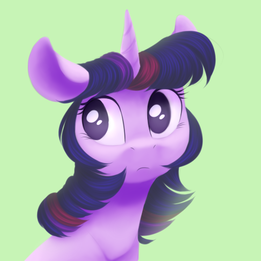 Size: 512x512 | Tagged: safe, artist:persikstuff, artist:vernumis, derpibooru import, twilight sparkle, pony, unicorn, bust, cute, female, green background, mare, no pupils, portrait, simple background, solo, twiabetes