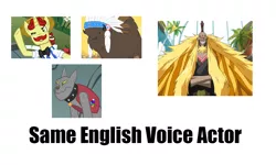 Size: 964x578 | Tagged: chief thunderhooves, derpibooru import, english, exploitable meme, flam, meme, one piece, rover, safe, same voice actor, scott mcneil, shiki, shiki the golden lion, strong world