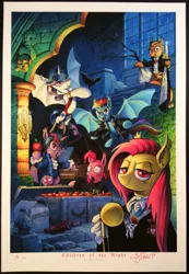 Size: 693x1000 | Tagged: safe, artist:andypriceart, derpibooru import, idw, applejack, fluttershy, pinkie pie, rainbow dash, rarity, spike, twilight sparkle, alicorn, bat, bat pony, pony, vampire, apple, applebat, barnabas collins, bat ponified, candle, count orlok, cover, dark shadows, dracula, flutterbat, interview with a vampire, lestat de lioncourt, mane seven, mane six, musical instrument, nosferatu, piano, pinkiebat, race swap, rainbowbat, raribat, raricorn, the lost boys, traditional art, twibat, vampirella