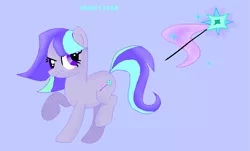 Size: 867x523 | Tagged: safe, artist:sonatablaze, derpibooru import, oc, oc:tricky star, unofficial characters only, magical lesbian spawn, offspring, parents:startrix, parent:starlight glimmer, parent:trixie, simple background