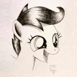 Size: 2448x2448 | Tagged: safe, artist:theasce, derpibooru import, scootaloo, monochrome, solo, traditional art