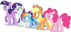 Size: 15391x7000 | Tagged: safe, artist:revstreak, derpibooru import, applejack, pinkie pie, rainbow dash, rarity, twilight sparkle, twilight sparkle (alicorn), alicorn, earth pony, pegasus, pony, unicorn, filli vanilli, absurd resolution, female, frown, gasp, mare, open mouth, raised hoof, shocked, simple background, smiling, surprised, transparent background, varying degrees of want, vector, wide eyes