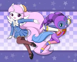 Size: 1500x1200 | Tagged: safe, artist:jdan-s, derpibooru import, princess celestia, princess luna, anthro, ambiguous facial structure, capcom fighting evolution, cewestia, clothes, cosplay, costume, cute, cutelestia, image, ingrid, jpeg, lunabetes, nights, nights into dreams, pink-mane celestia, woona