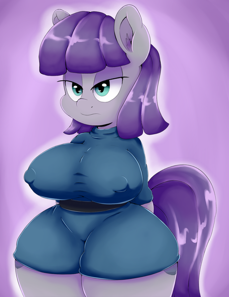 Size: 1280x1664 | Tagged: anthro, artist:graphenescloset, big breasts, breasts, busty maud pie, derpibooru import, female, maud pie, questionable, solo, solo female, style emulation, thunder thighs, wide hips