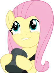 Size: 1960x2632 | Tagged: artist:gebos97531, can, clothes, derpibooru import, dress, fluttershy, lip bite, safe, scare master, simple background, solo, tin can, transparent background, vector