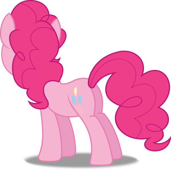 Size: 3990x4000 | Tagged: absurd resolution, artist:dashiesparkle, artist:hawk9mm, back of head, butt, curves, derpibooru import, edit, full body, griffon the brush off, hooves, pinkie pie, plot, ponyscape, safe, simple background, solo, .svg available, transparent background, vector, vector edit