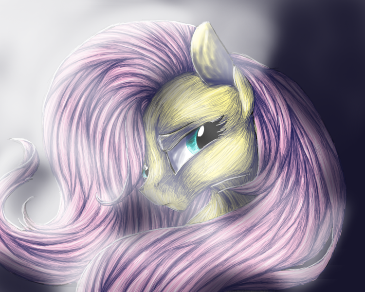 Size: 1000x800 | Tagged: artist:silvy-fret, derpibooru import, fluttershy, nervous, portrait, safe, shy, solo