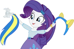 Size: 8425x5642 | Tagged: safe, artist:redpandapony, derpibooru import, rarity, equestria girls, .ai available, absurd resolution, bracelet, canterlot high, clothes, fake tail, open mouth, pony ears, school spirit, simple background, skirt, solo, transparent background, vector, wondercolts