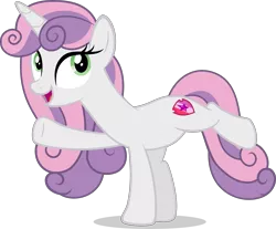 Size: 5500x4559 | Tagged: absurd resolution, adult, artist:xebck, crusaders of the lost mark, cutie mark, derpibooru import, older, open mouth, raised hoof, safe, simple background, solo, sweetie belle, the cmc's cutie marks, transparent background, vector