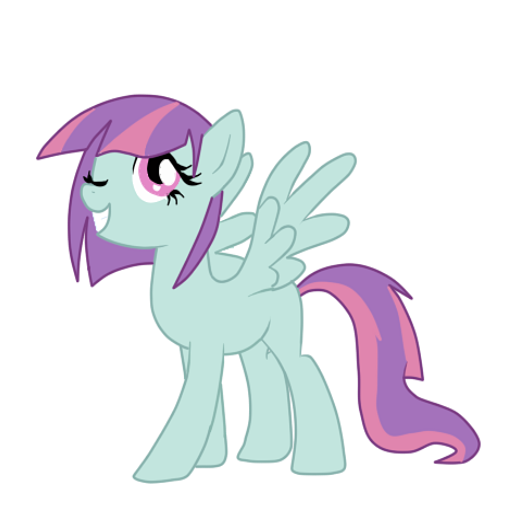 Size: 512x512 | Tagged: safe, artist:luckyclau, derpibooru import, sunny flare, ponified, pegasus, pony, equestria girls, friendship games, adoraflare, cute, equestria girls ponified, solo, wink