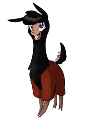 Size: 1083x1494 | Tagged: alpaca, alternate color palette, artist:kourabiedes, community related, crossover, derpibooru import, fusion, kuzco, palette swap, paprika paca, safe, solo, style emulation, the emperor's new groove, them's fightin' herds