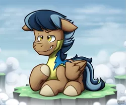 Size: 645x540 | Tagged: safe, artist:bcpony, derpibooru import, oc, oc:lightning rider, unofficial characters only, pegasus, pony, discorded, male, smirk, solo, wonderbolt trainee uniform
