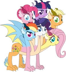 Size: 500x543 | Tagged: applejack, ask hydra mane 6, derpibooru import, fluttershy, mane six, mane six hydra, pinkie pie, rainbow dash, rarity, safe, tumblr, twilight sparkle